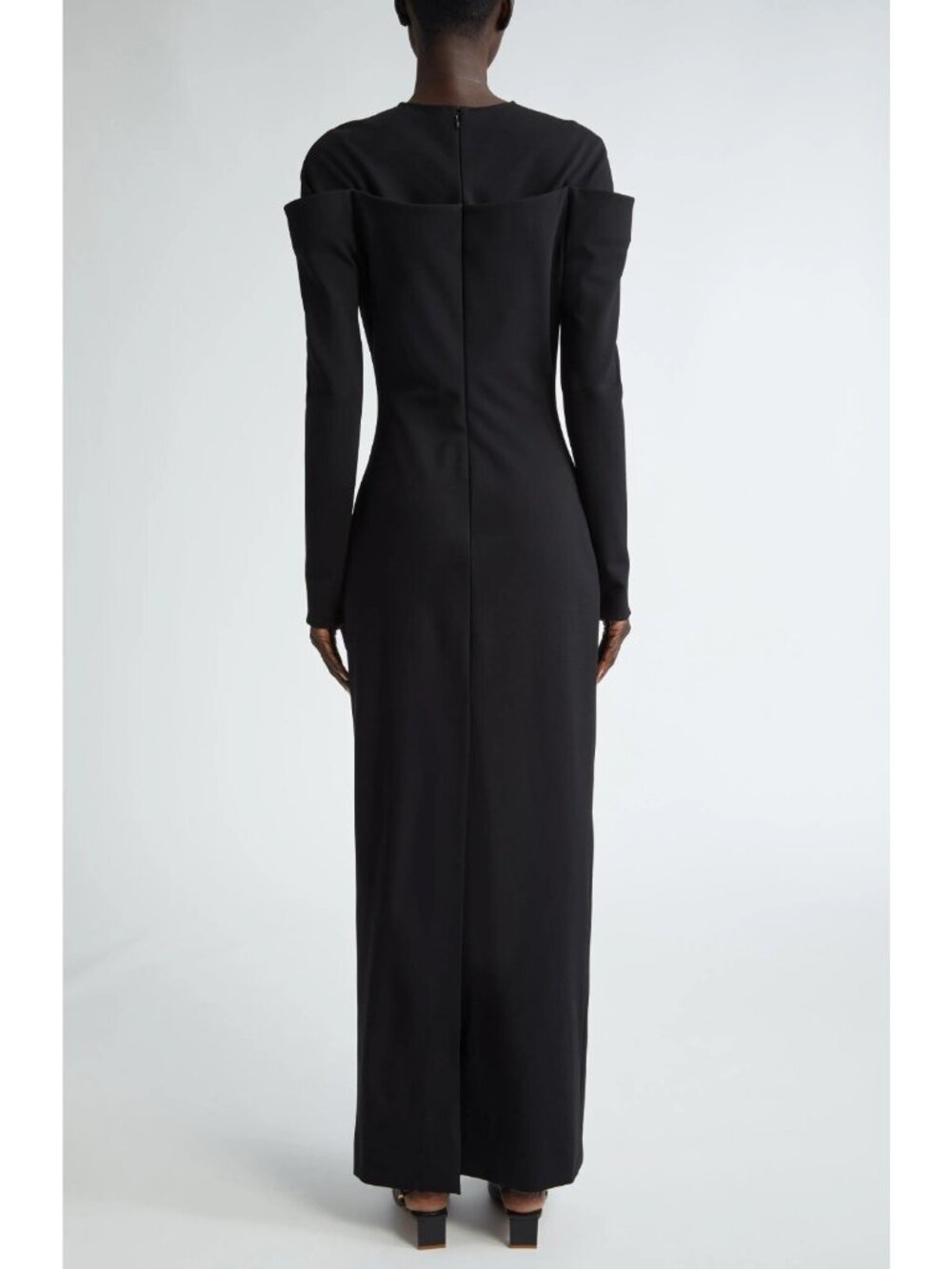 Jacquemus Womens La Robe Sabre Long Sleeve Maxi Dress Black Size 42 / US 10 / XL - Picture 2 of 7